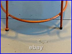 Vintage Atomic 1950s Metal / Iron Orange Mid-Century Modern Stool Rare Sculpture
