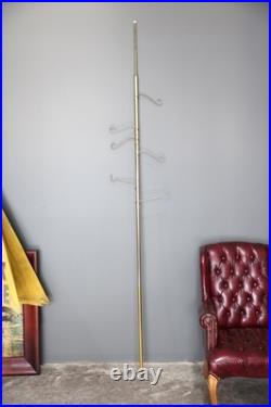 Vintage Atomic Mid Century Tension Pole Lamp clothing rack brass hooks RARE