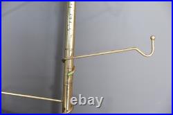 Vintage Atomic Mid Century Tension Pole Lamp clothing rack brass hooks RARE