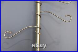 Vintage Atomic Mid Century Tension Pole Lamp clothing rack brass hooks RARE