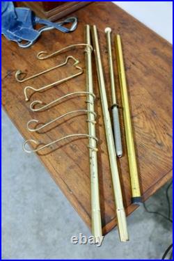 Vintage Atomic Mid Century Tension Pole Lamp clothing rack brass hooks RARE