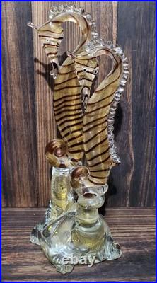 Vintage Barovier Toso MCM Glass Seahorses Murano Super Rare