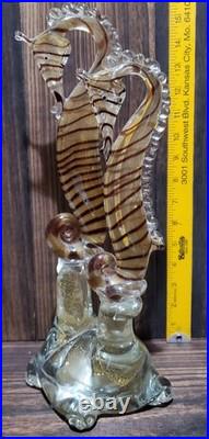 Vintage Barovier Toso MCM Glass Seahorses Murano Super Rare