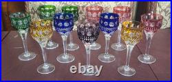 Vintage Barthmann Leaded Crystal 5 In Wine Glasses Cut-to-Clear Set of 11 Rare