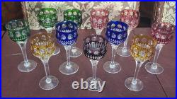 Vintage Barthmann Leaded Crystal 5 In Wine Glasses Cut-to-Clear Set of 11 Rare