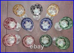 Vintage Barthmann Leaded Crystal 5 In Wine Glasses Cut-to-Clear Set of 11 Rare