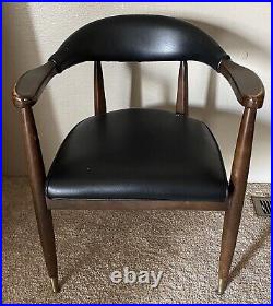 Vintage Boling Mid Century Modern Solid Wood Office Library Arm Chair RARE
