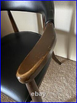 Vintage Boling Mid Century Modern Solid Wood Office Library Arm Chair RARE