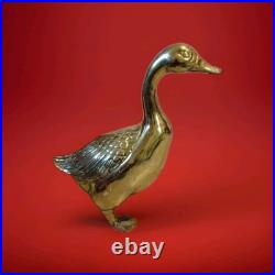 Vintage Brass Duck/Swan Goose Large 17.5 Tall Midcentury Modern MCM Rare