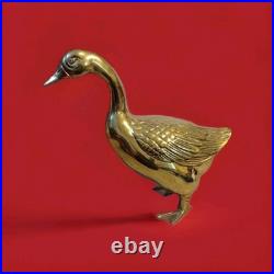 Vintage Brass Duck/Swan Goose Large 17.5 Tall Midcentury Modern MCM Rare