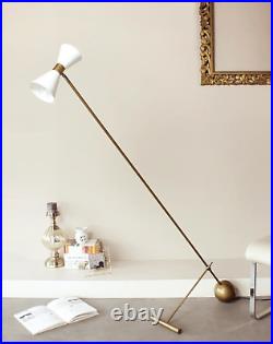 Vintage Brass Floor Lamp Italian Mid Century Modern Unique Rare Ball Design Base