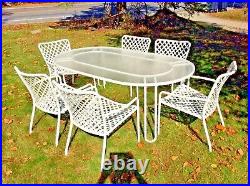 Vintage Brown Jordan Dining Set 6 Chairs Rare Table Patio Garden Tamiami MCM