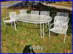 Vintage Brown Jordan Dining Set 6 Chairs Rare Table Patio Garden Tamiami MCM