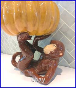 Vintage Ceramic Monkey Holding Banana Fruit Bowl Rare Glazed Kitchen Decor MCM Vintage Ceramic Monkey Holding Banana Fruit Bowl Rare Glazed Kitchen Decor MCM