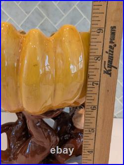 Vintage Ceramic Monkey Holding Banana Fruit Bowl Rare Glazed Kitchen Decor MCM Vintage Ceramic Monkey Holding Banana Fruit Bowl Rare Glazed Kitchen Decor MCM