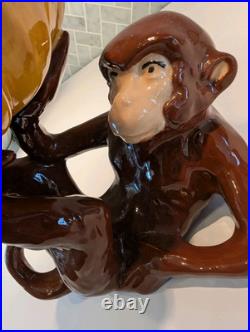 Vintage Ceramic Monkey Holding Banana Fruit Bowl Rare Glazed Kitchen Decor MCM Vintage Ceramic Monkey Holding Banana Fruit Bowl Rare Glazed Kitchen Decor MCM