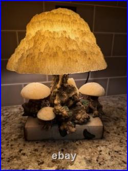 Vintage Coral Mushroom Lamp Excellent Works RARE