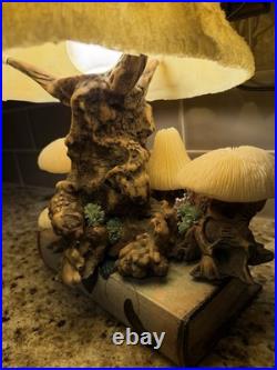 Vintage Coral Mushroom Lamp Excellent Works RARE
