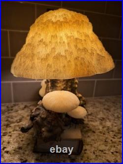 Vintage Coral Mushroom Lamp Excellent Works RARE
