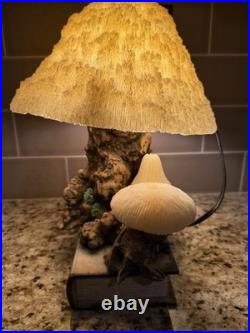 Vintage Coral Mushroom Lamp Excellent Works RARE