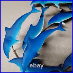 Vintage Dolphin Metal Sculpture Wall Art Decor 3 Pcs RARE MCM Mid-Century Modern