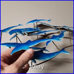 Vintage Dolphin Metal Sculpture Wall Art Decor 3 Pcs RARE MCM Mid-Century Modern