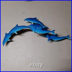 Vintage Dolphin Metal Sculpture Wall Art Decor 3 Pcs RARE MCM Mid-Century Modern