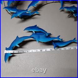 Vintage Dolphin Metal Sculpture Wall Art Decor 3 Pcs RARE MCM Mid-Century Modern