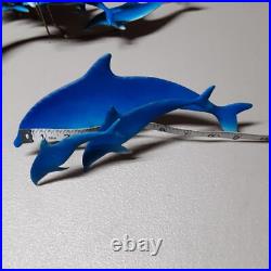 Vintage Dolphin Metal Sculpture Wall Art Decor 3 Pcs RARE MCM Mid-Century Modern