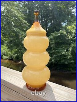 Vintage EMPOLI cased glass apothecary jar BUTTERSCOTCH/ AMBER EXTREMELY RARE