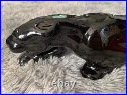 Vintage EUC Rare Black Panther Ceramic Sculpture 23 EUC No Cracks/Chips