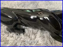 Vintage EUC Rare Black Panther Ceramic Sculpture 23 EUC No Cracks/Chips