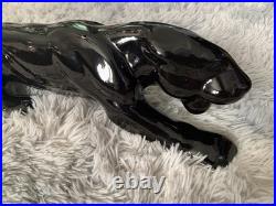 Vintage EUC Rare Black Panther Ceramic Sculpture 23 EUC No Cracks/Chips