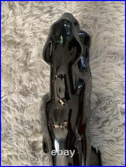 Vintage EUC Rare Black Panther Ceramic Sculpture 23 EUC No Cracks/Chips