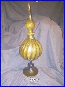 Vintage Empoli Rare Olive Green Apothecary Decanter 19.in Tall