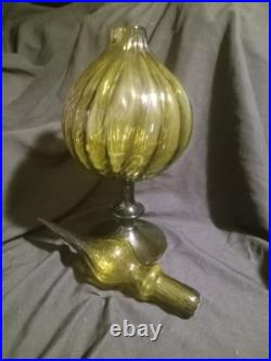 Vintage Empoli Rare Olive Green Apothecary Decanter 19.in Tall