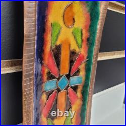 Vintage Enamel Copper Tray Mid-century Modern Design Rare