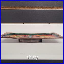 Vintage Enamel Copper Tray Mid-century Modern Design Rare