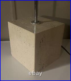 Vintage Flos Arco Cube Base Marble Chrome Table Lamp Mid Century Modern MCM RARE