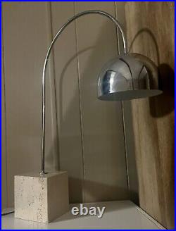 Vintage Flos Arco Cube Base Marble Chrome Table Lamp Mid Century Modern MCM RARE