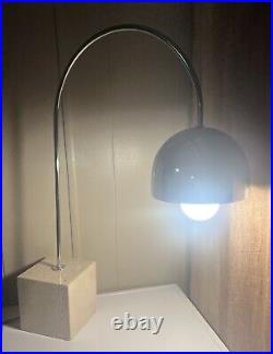 Vintage Flos Arco Cube Base Marble Chrome Table Lamp Mid Century Modern MCM RARE