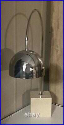 Vintage Flos Arco Cube Base Marble Chrome Table Lamp Mid Century Modern MCM RARE