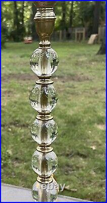 Vintage Frederick Cooper Lucite Balls and Brass Table Lamp MCM Rare READ