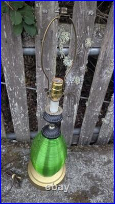 Vintage Gilbert Softlite Lucite Table Lamp MCM Green RARE