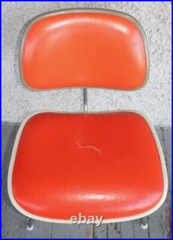 Vintage HERMAN MILLER EC-127 DCM Orange Padded Chair EAMES Modern Design RARE