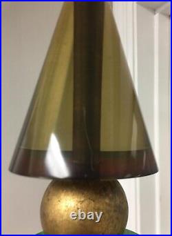 Vintage Hivo Van Teal Mid-century Lucite table lamp Rare conical shape