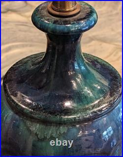 Vintage Italian Turquoise Blue Green Vintage Lamp, Three Way Lighting, Very Rare