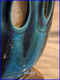 Vintage Italian Turquoise Blue Green Vintage Lamp, Three Way Lighting, Very Rare