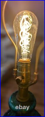 Vintage Italian Turquoise Blue Green Vintage Lamp, Three Way Lighting, Very Rare