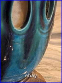 Vintage Italian Turquoise Blue Green Vintage Lamp, Three Way Lighting, Very Rare